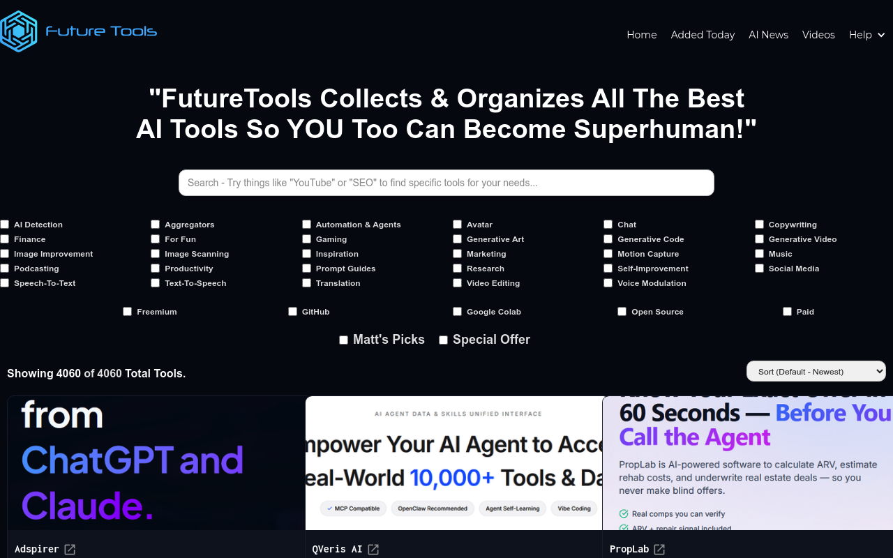 Future Tools screenshot