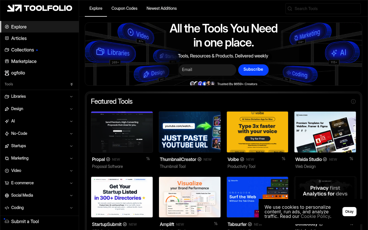 toolfolio screenshot