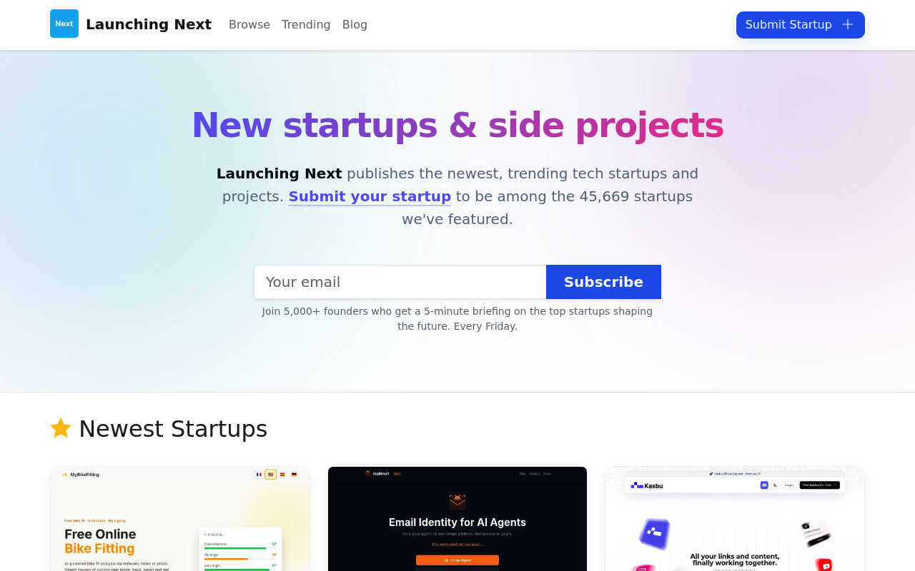 Launching Next screenshot