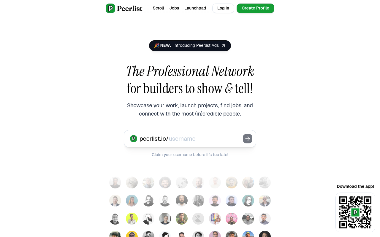 Peerlist screenshot