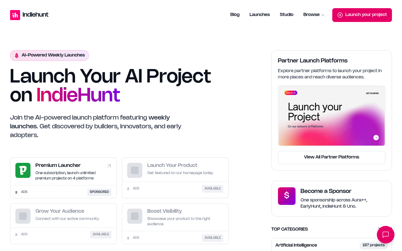 Indiehunt screenshot