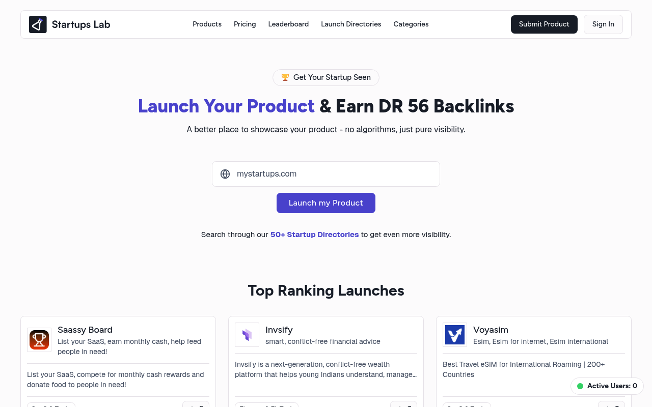 Startups Lab screenshot