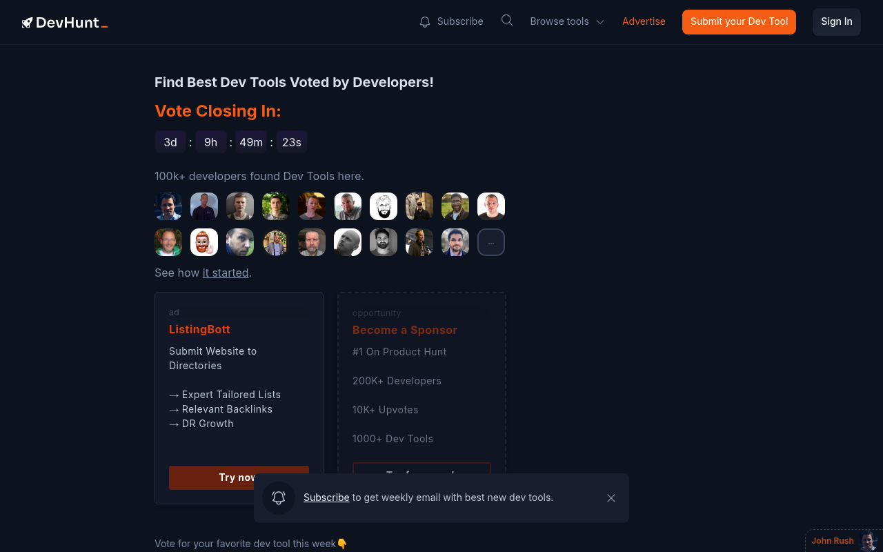 DevHunt screenshot