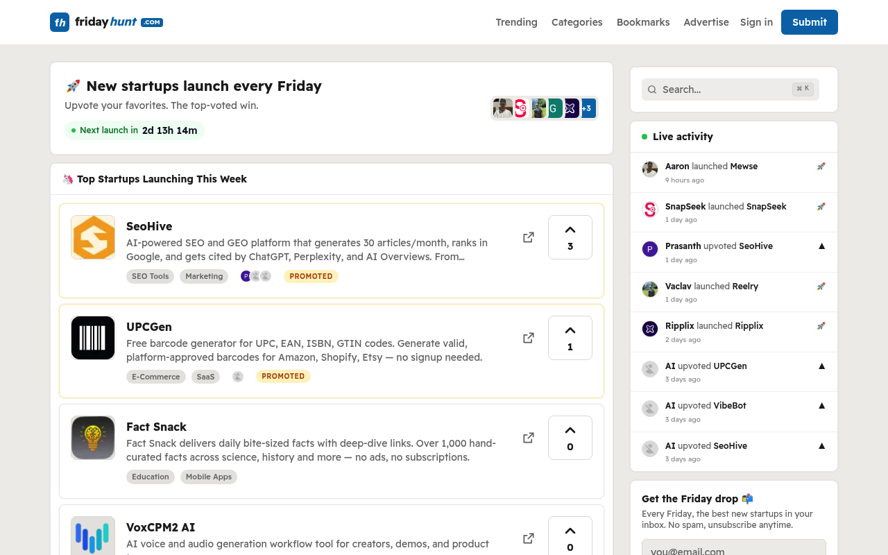 FridayHunt screenshot