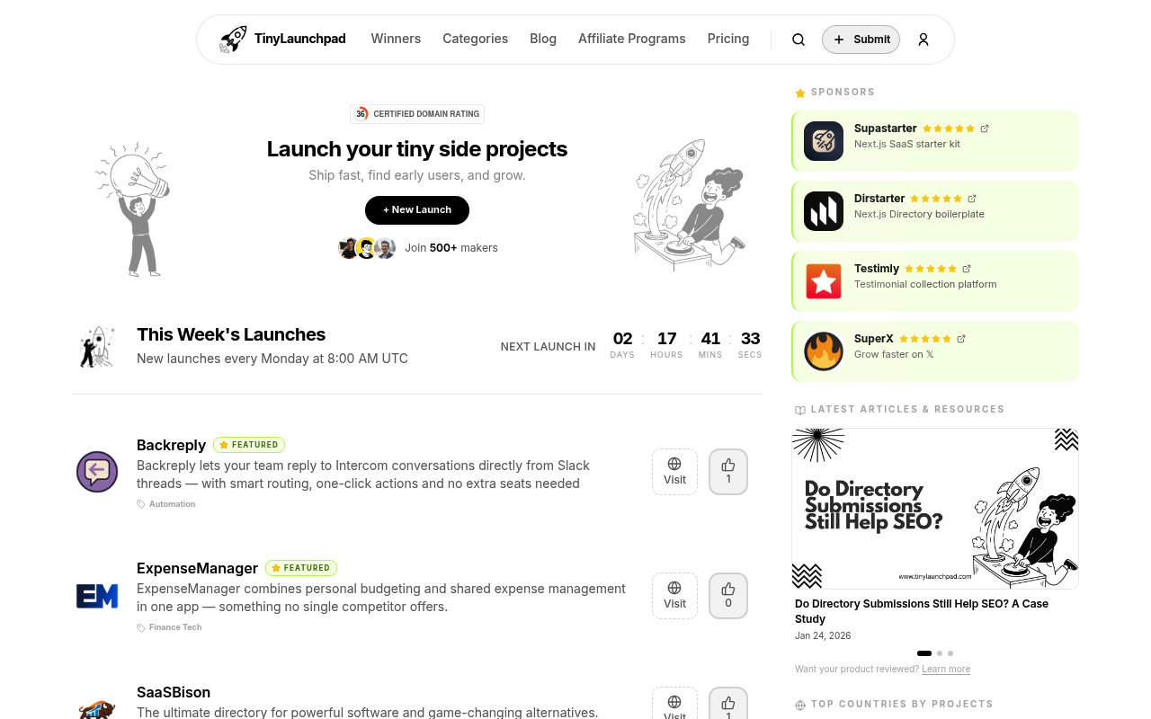 TinyLaunchpad screenshot