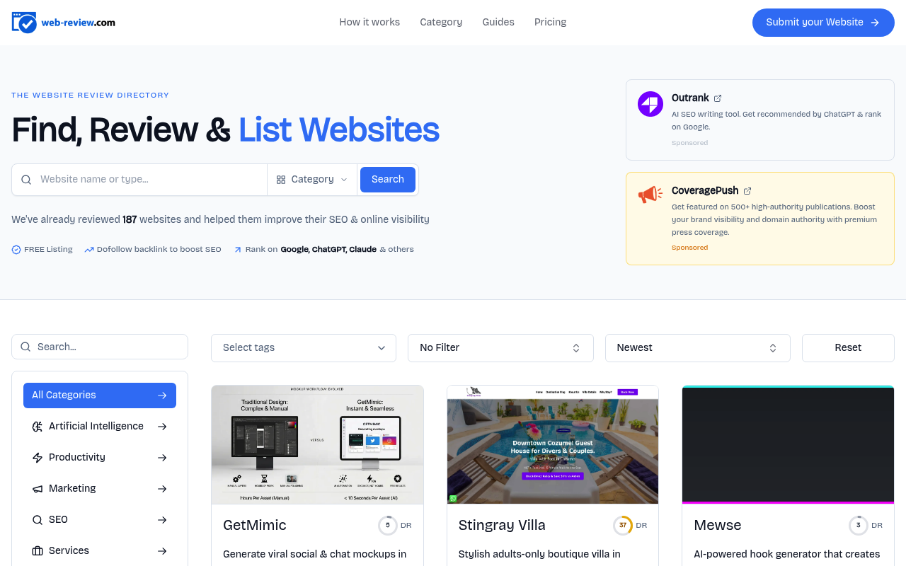 Web Review screenshot