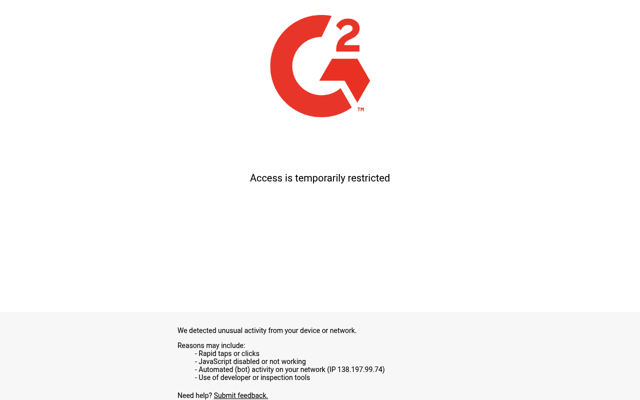 G2 website screenshot
