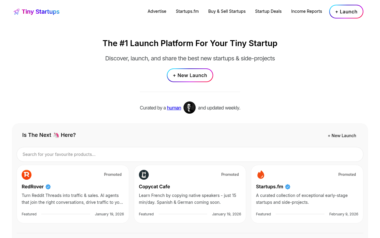 Tiny Startups screenshot