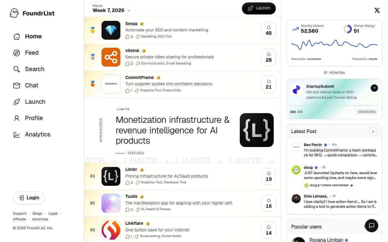 FoundrList screenshot