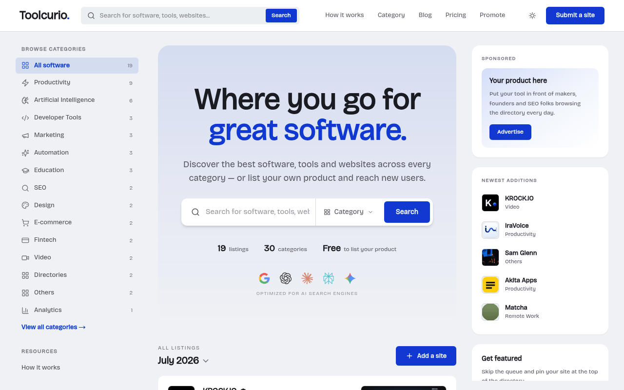 Toolcurio screenshot